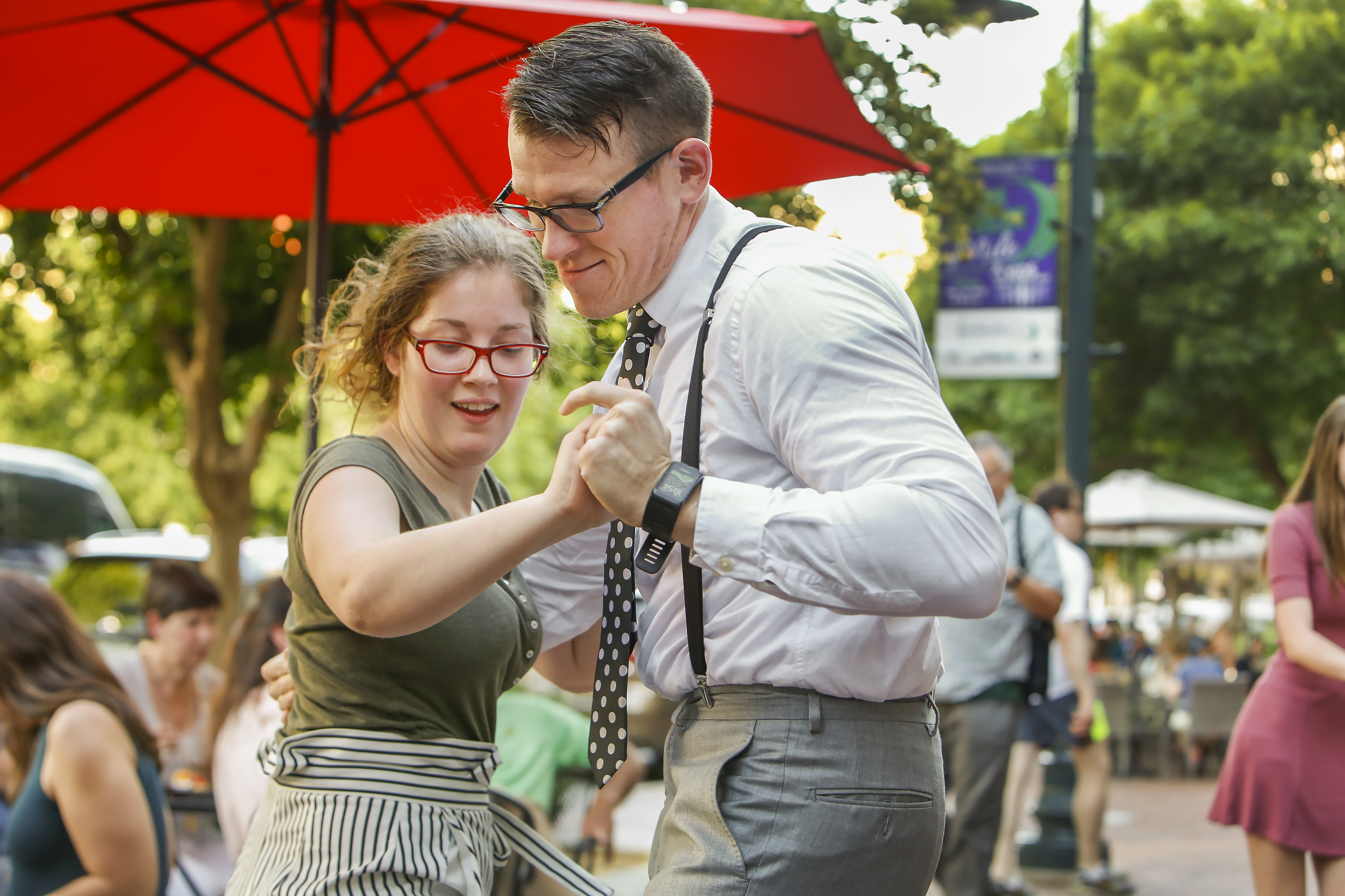 Dancers from the Palmetto Swing Dance Association can be seen dancing the Lindy Hop, Balboa, Shim Sham, and more at many of Les Flat Out Strangers’ performances. 
