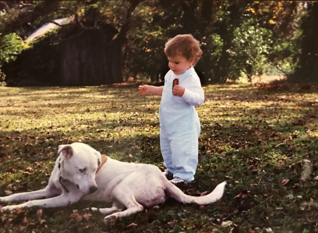 Mary plays with Max. 1992 