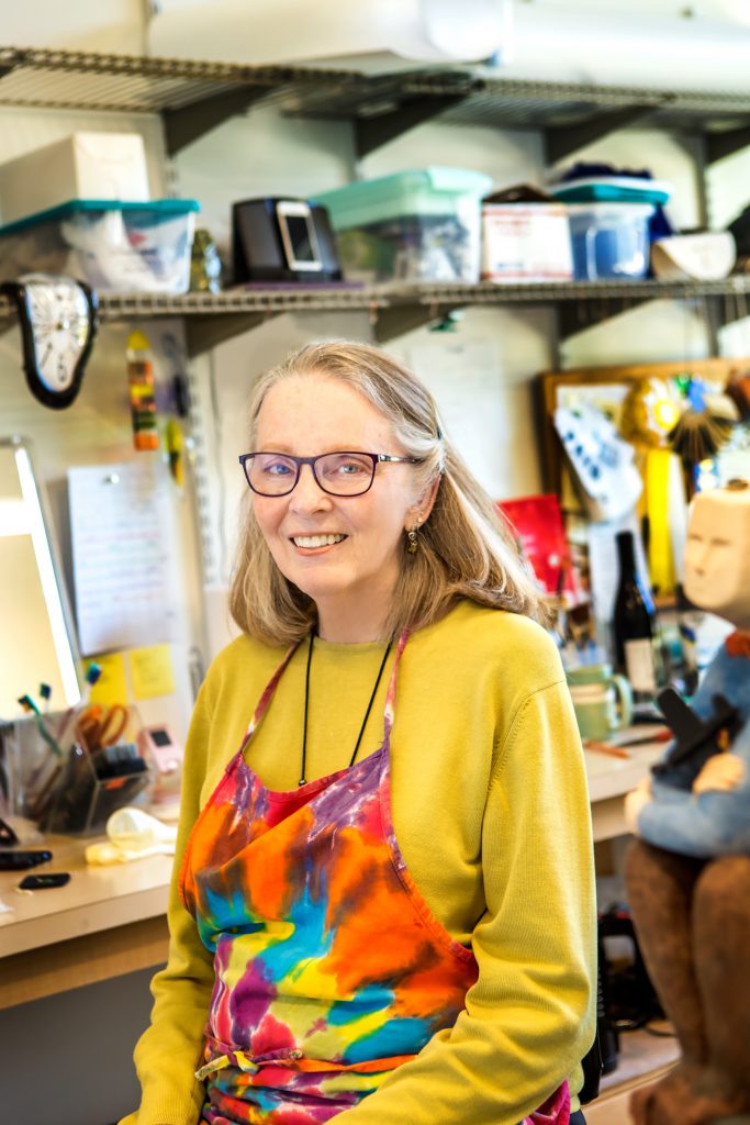 Pat has lived in Columbia since 1984, moving here to teach cartography at USC. She currently uses clay to make sculptures and jewelry, often making a social statement about what she sees.