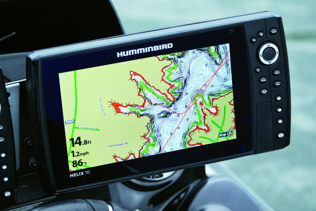 GPS view of Lake Murray as the boats set out for bass fishing.