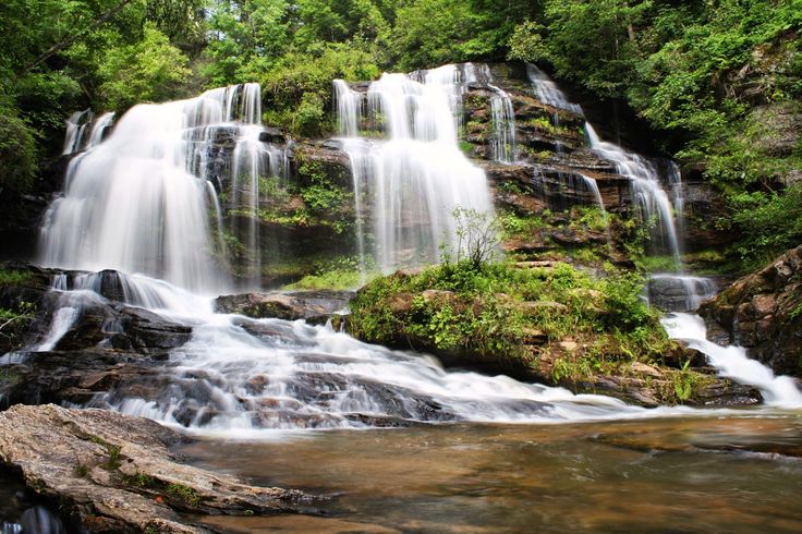 Long Creek Falls cascades into the Chattooga River and is one of many exotic waterfalls in the area.