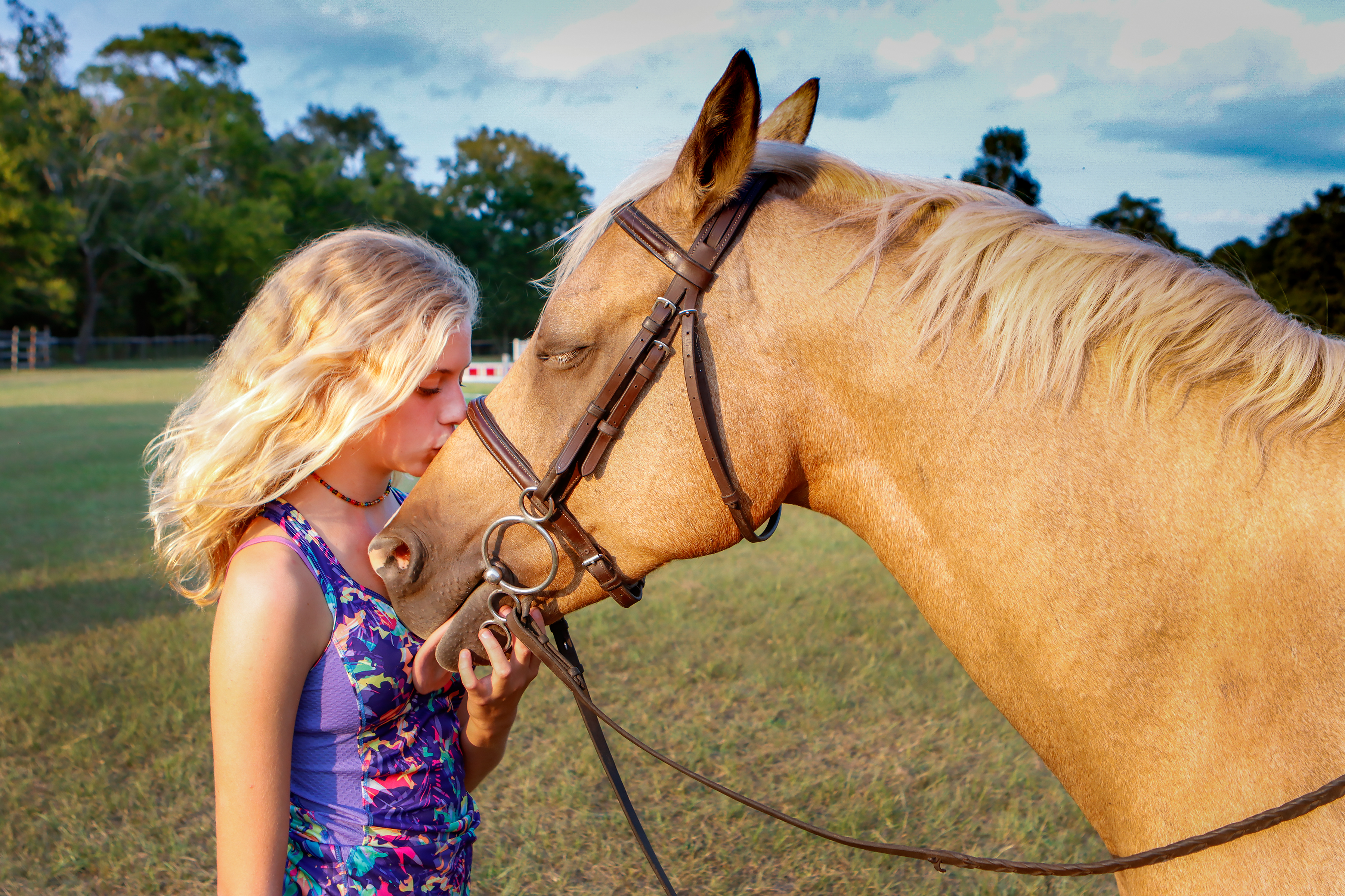 Annabelle Anderson spends a quiet moment with Barley before saddling him. Horses are social animals, and time spent being with them, where nothing is being asked of them, helps grow the relationship between horse and rider. 