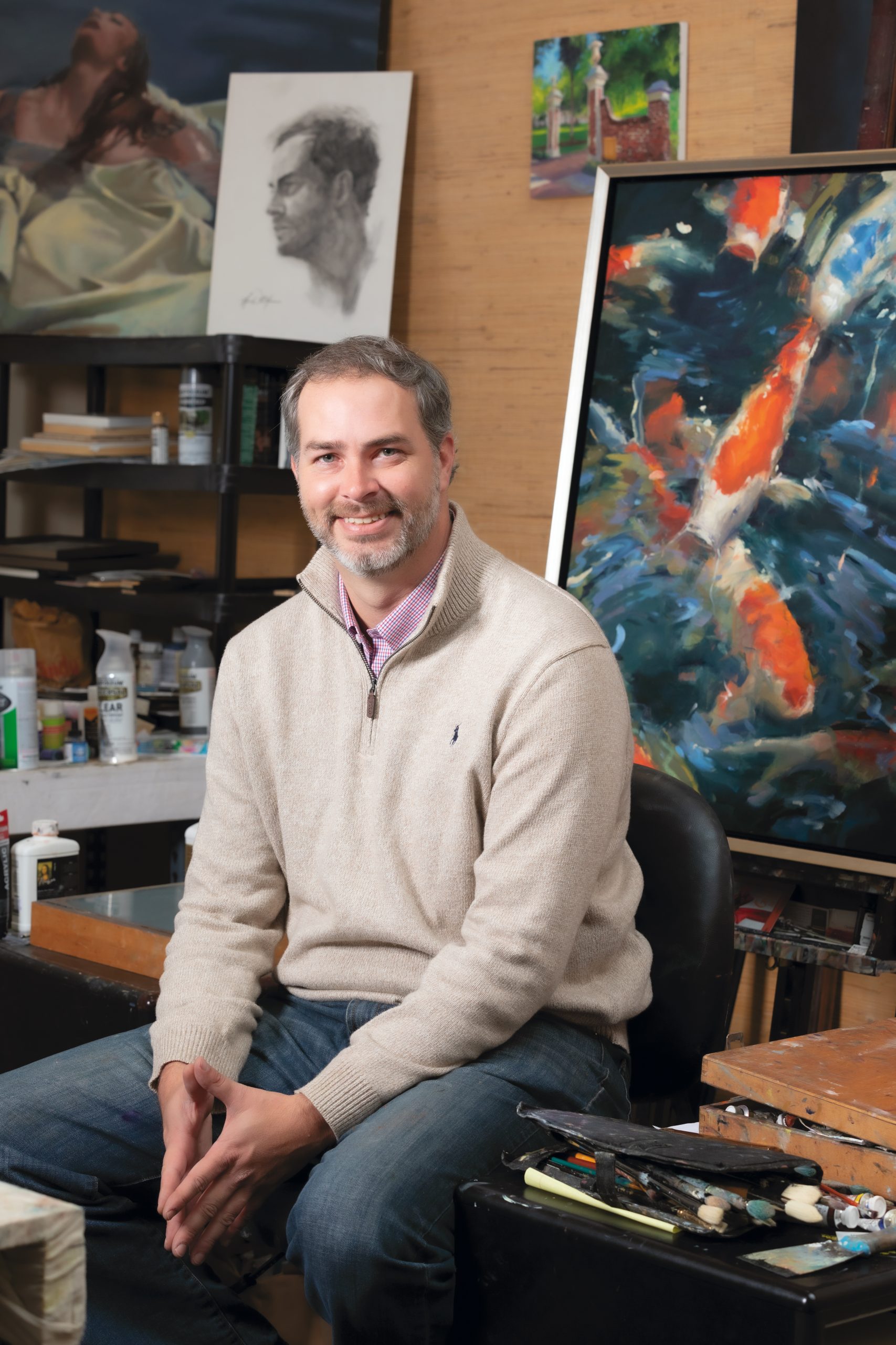 Steven Whetstone, full-time artist at The CLIMB Studio, teaches classes at City Art and accepts commissions.