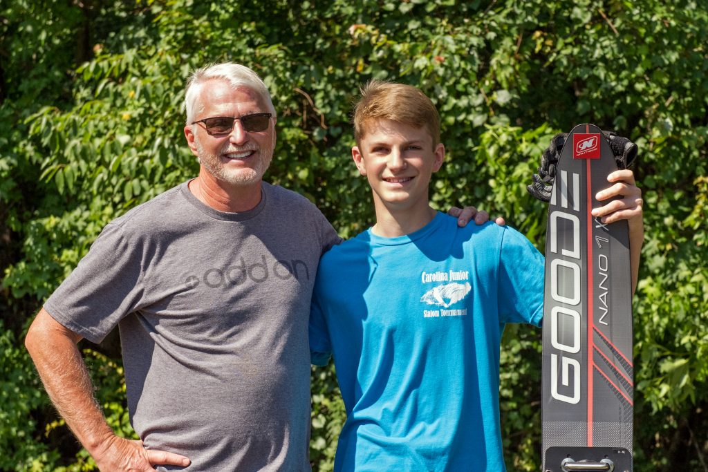 Jim Parr fell in love with the challenge of running a slalom course in his late 20s. Water skiing is part of his family’s daily life year-round, including for his 13-year-old son, Aaron. 