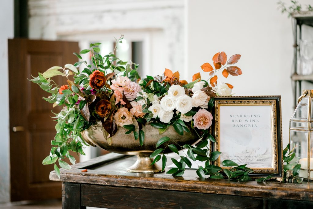 Mary Chris’ favorite time of year is fall, so an October wedding worked perfectly for the colorful florals created by Sarah Shell with Fern Floral & Event Design.
