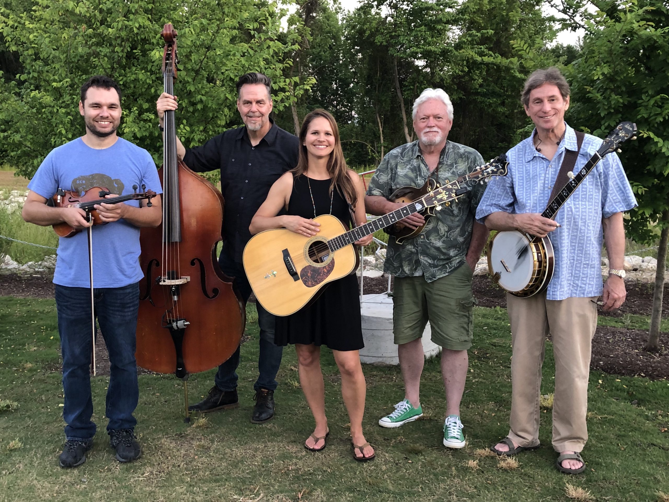  Jim Graddick, George Fulton, Lauren Tolcher, Steve Bennett, and Allen Fisher enjoy an afternoon of playing at Steel Hands Brewery in Cayce. 