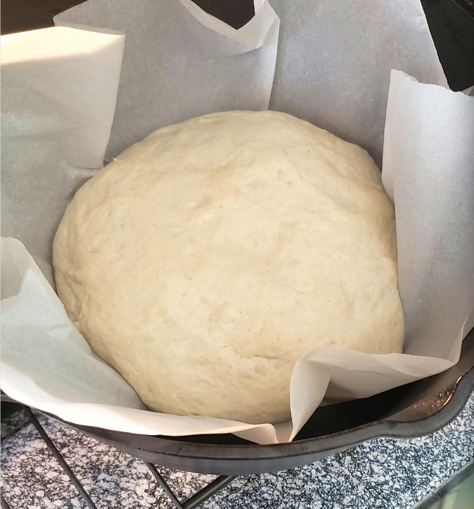 Jim Lahey’s celebrated, no-knead boule requires little work but also demands time to rise, which recently, most people have had in surplus. The dough is cooked in a covered, enameled, cast-iron baker or a heavy, cast-iron pot. 