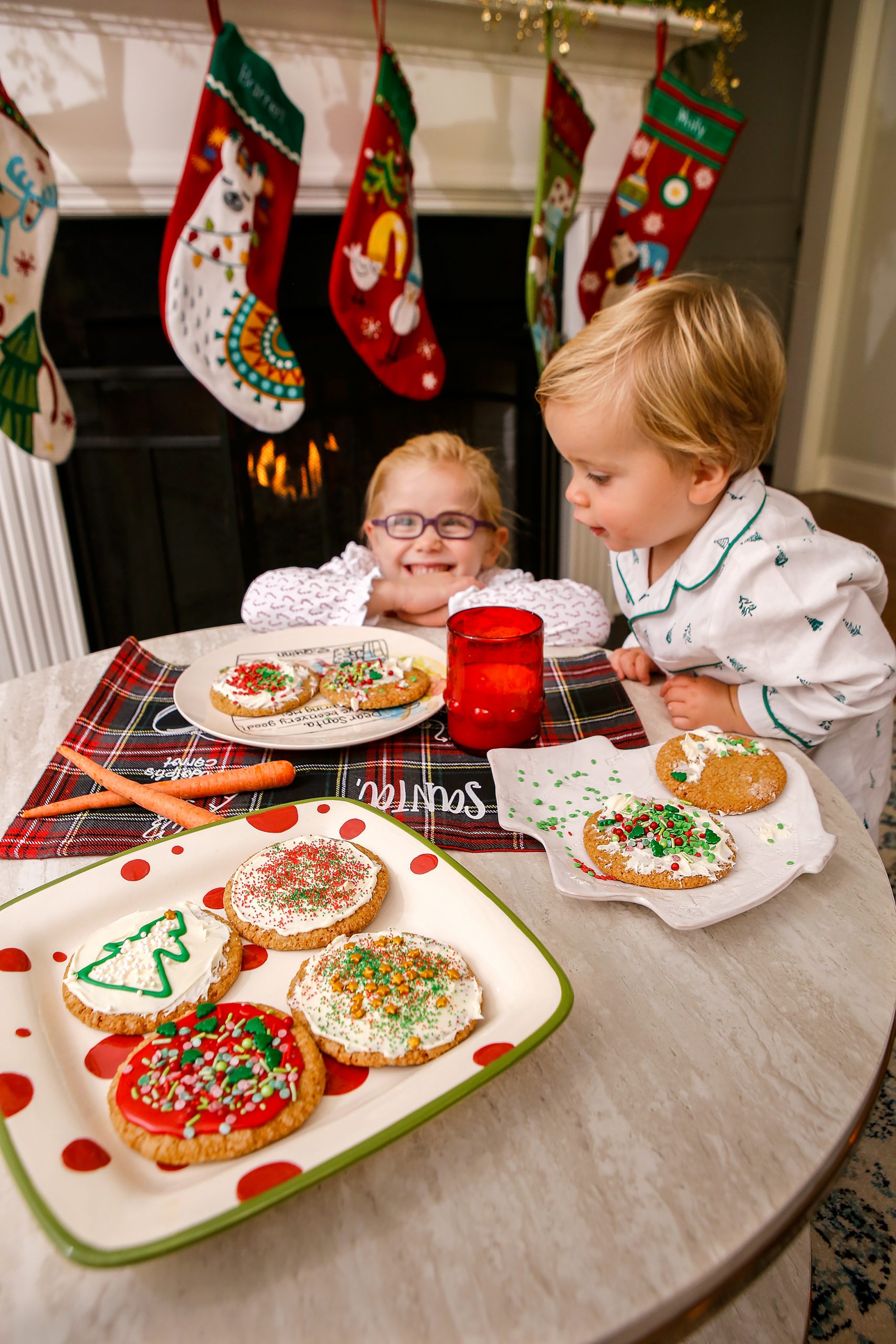 Quinn and Barret Schanz pile cookies on Quinn’s special Santa plate she made last year at the “Santa and Me” celebration at the Prisma Health Midlands Foundation’s Festival of Trees. Leaving a glass of milk for Santa and carrots for the reindeer are also a special tradition.
