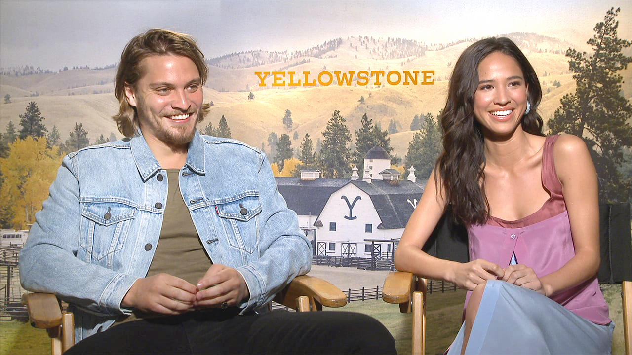Kelsey Asbille portrays Native American teacher Monica Dutton living on a reservation with husband Kayce, played by Luke Grimes, in Paramount Network’s series Yellowstone.