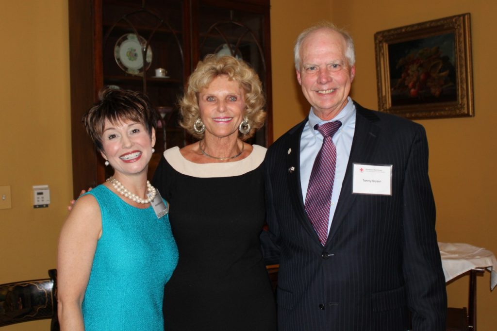 Ann Marie Stieritz, S.C. First Lady Peggy McMaster, and Red Cross Board member Tommy Bryson attend a donor recognition event at the Governor’s Mansion in 2018. 