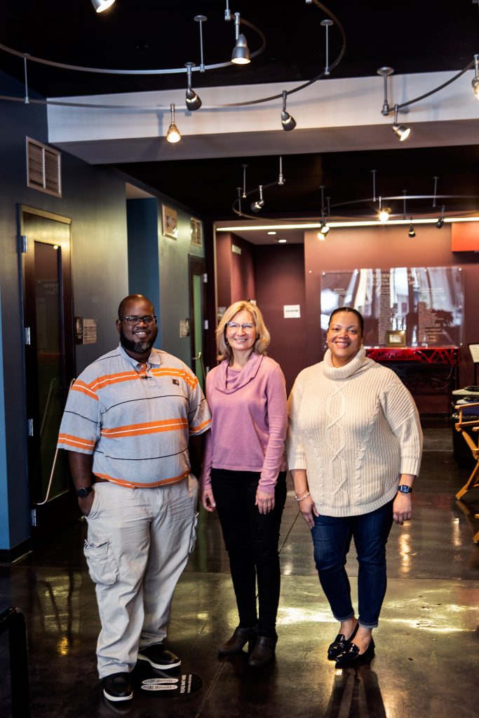 The Nick, a two-screen venue, is home to local independent filmmakers and the Columbia Film Society. Staff: Thaddeus Jones, director of programming; Anita Floyd, executive director, Columbia Film Society; Shanel Jackson, director of operations and membership, Columbia Film Society. 
