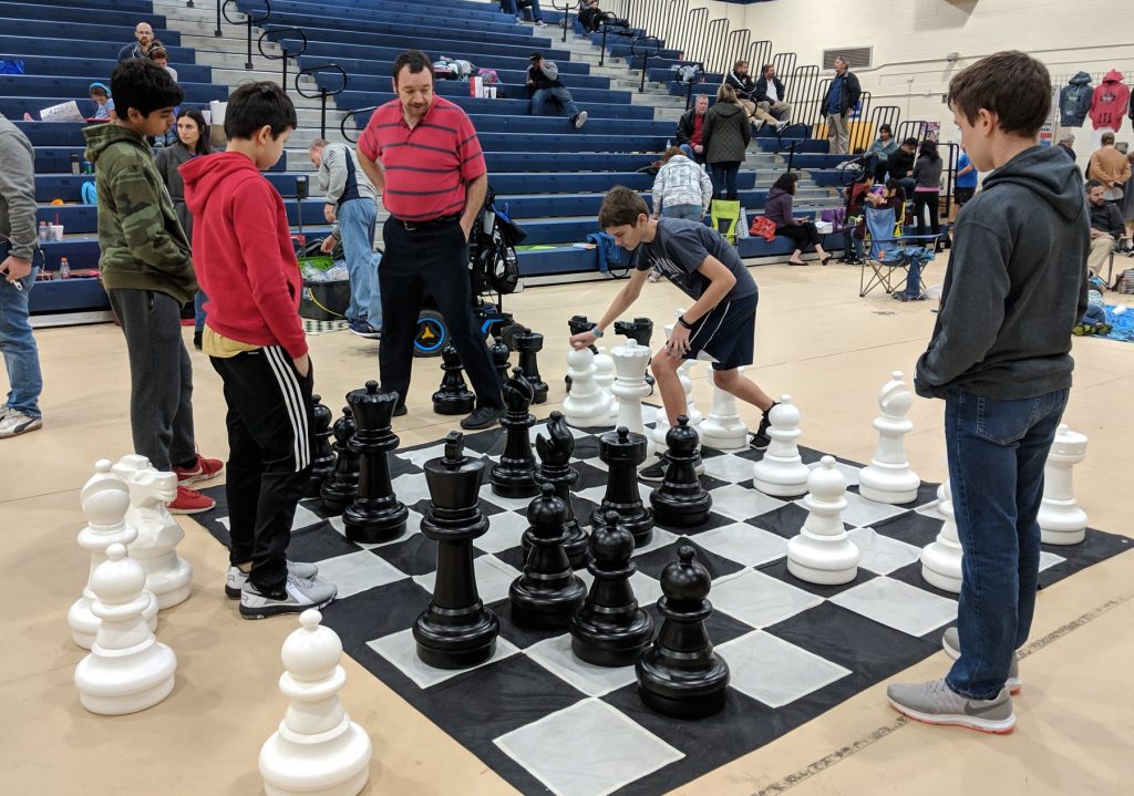 Giant blitz chess at the 2019 S.C. Scholastic Chess Championship.