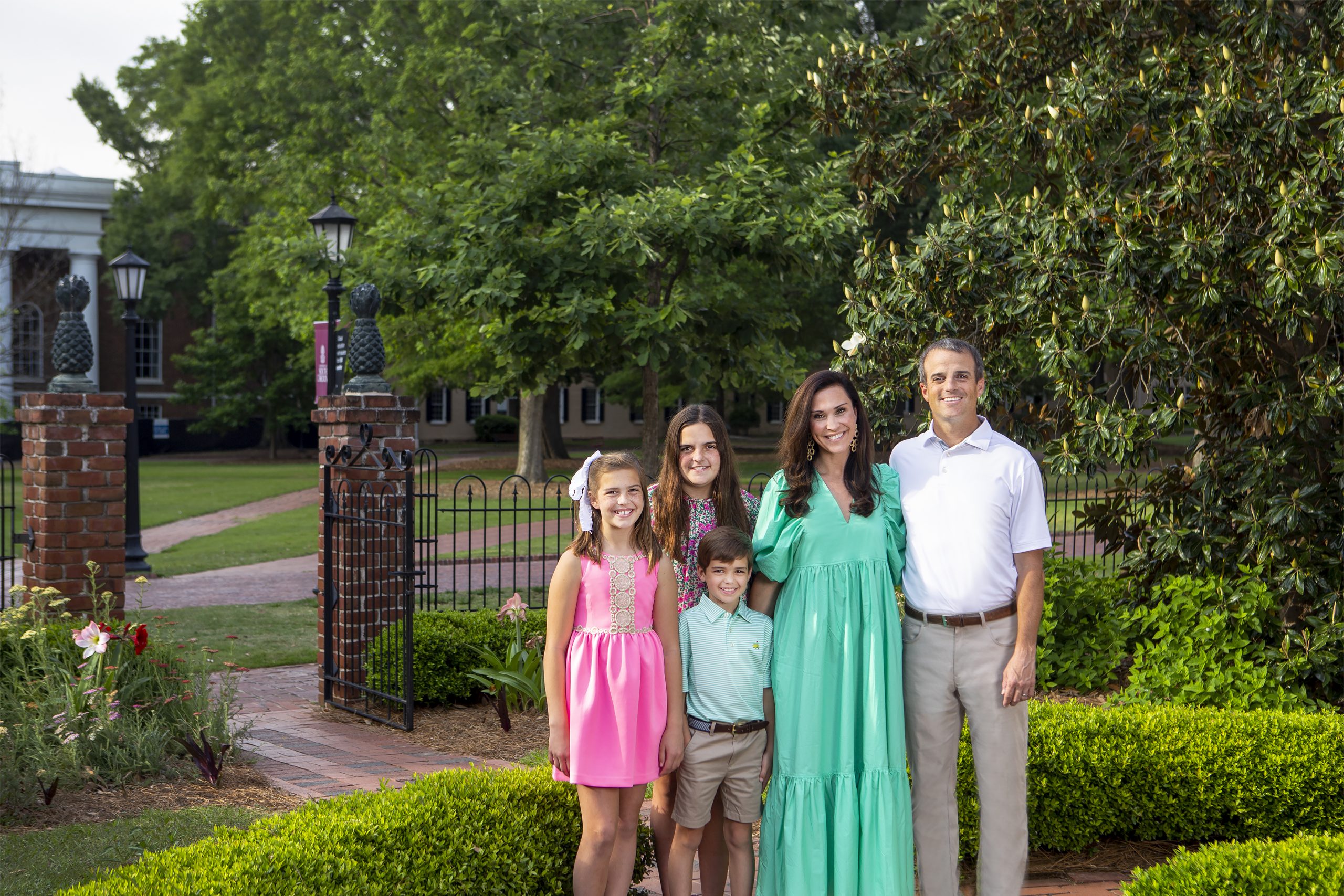 The Beamers never felt completely uprooted from South Carolina. When Shane was named the new head coach at the University of South Carolina, they found themselves returning to raise their children in a city they truly love. Olivia, Sutton, and Hunter with Emily and Shane.