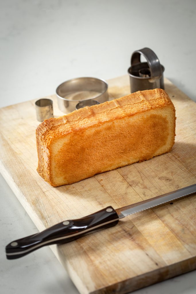 2. Use any sort of pound cake for the base — homemade, from the bakery, or store-bought. 