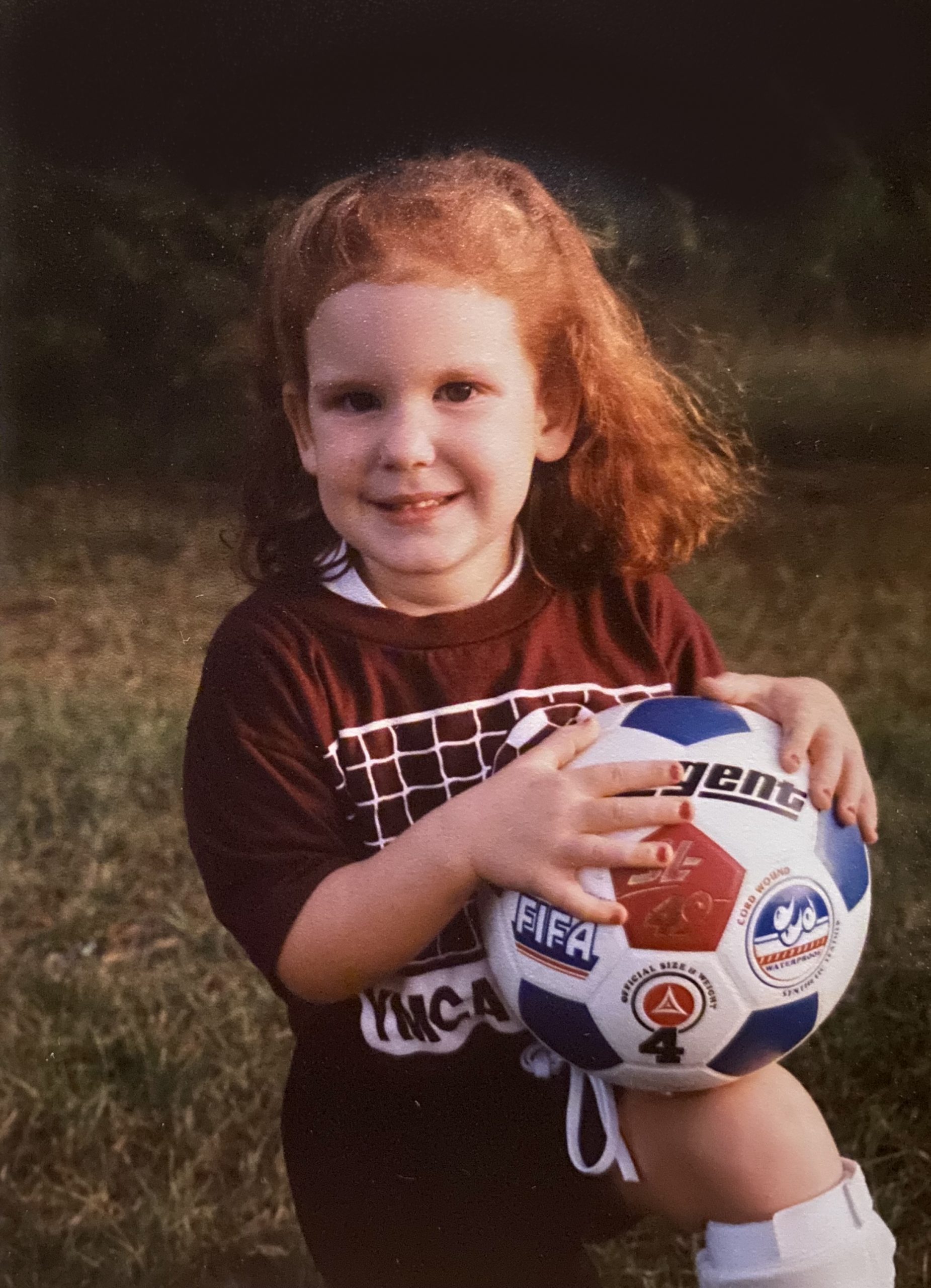 Margaret in her soccer uniform, 1992