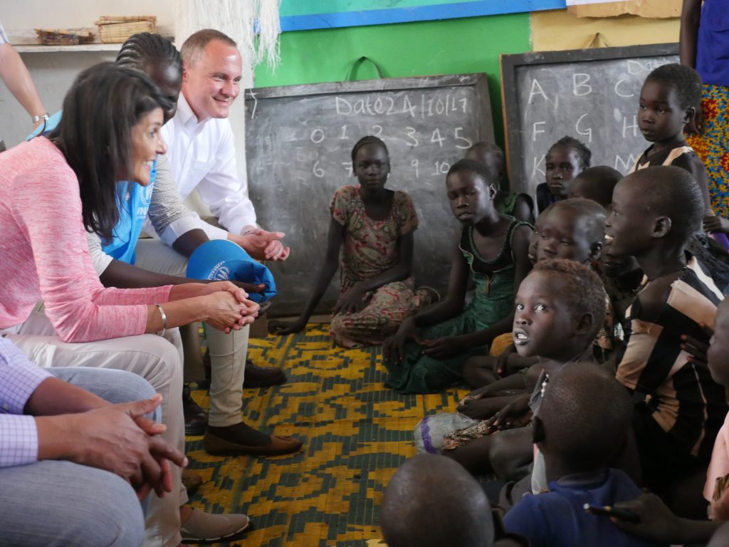 Ambassador Haley at a camp for refugees from  South Sudan, Gambella, Ethiopia, October 2017.