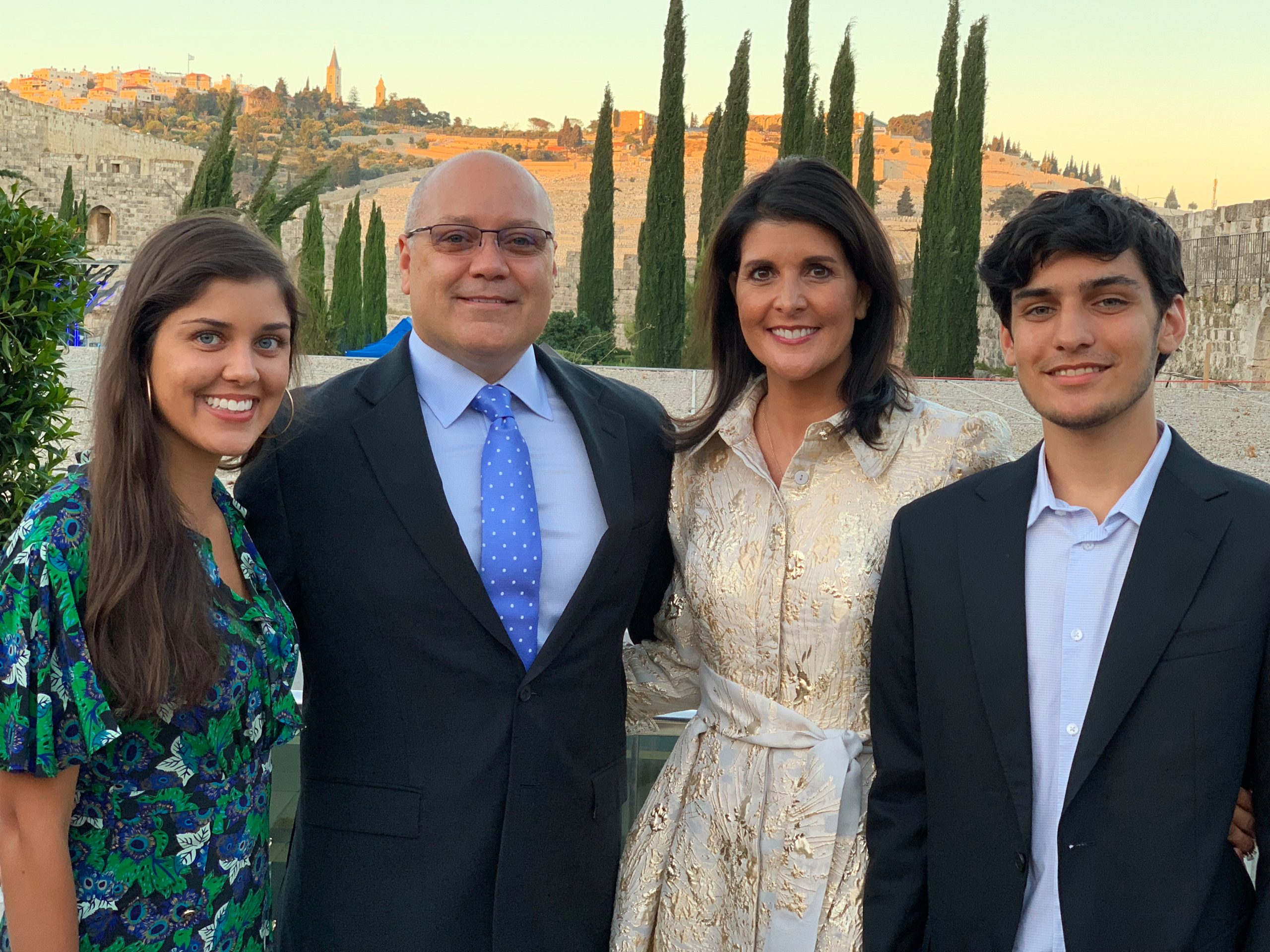 The Haley family at the Western Wall, Old City of Jerusalem, Israel, in June 2019. 
