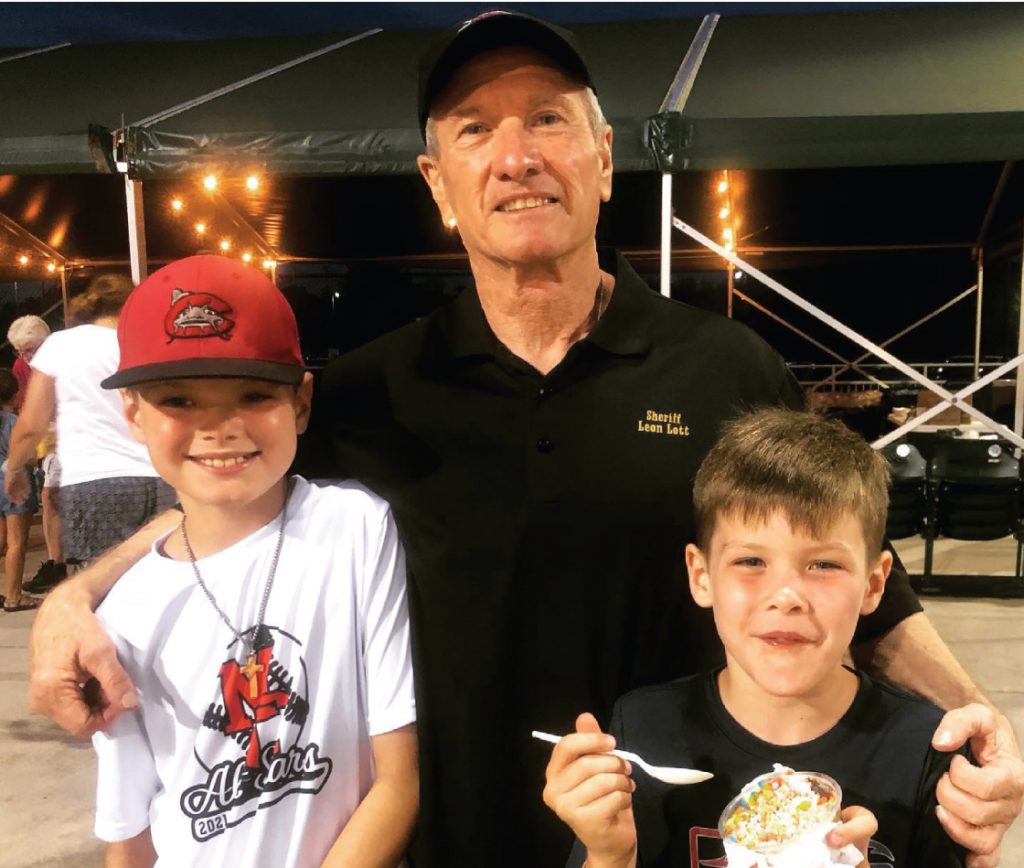  Sheriff Leon Lott with grandsons Lawson Cooper and Colson Cooper, summer 2021. 