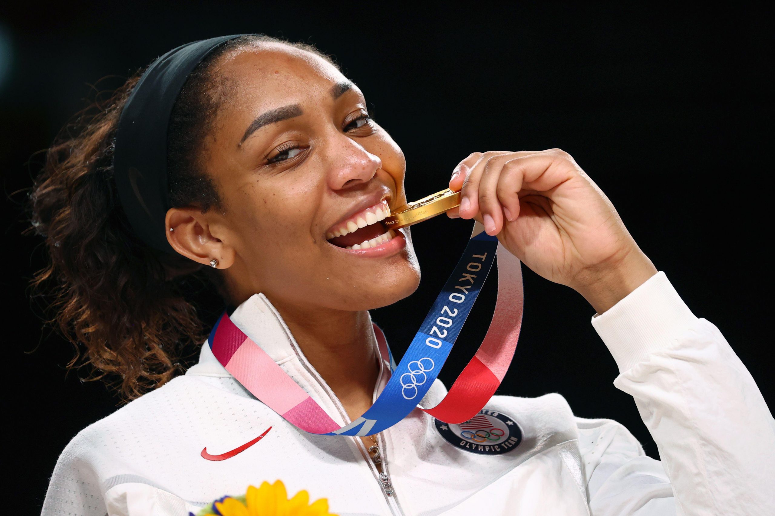 A’ja basks in the glory of an Olympic gold medal with the 2020 USA National Team in  Tokyo, Japan. 