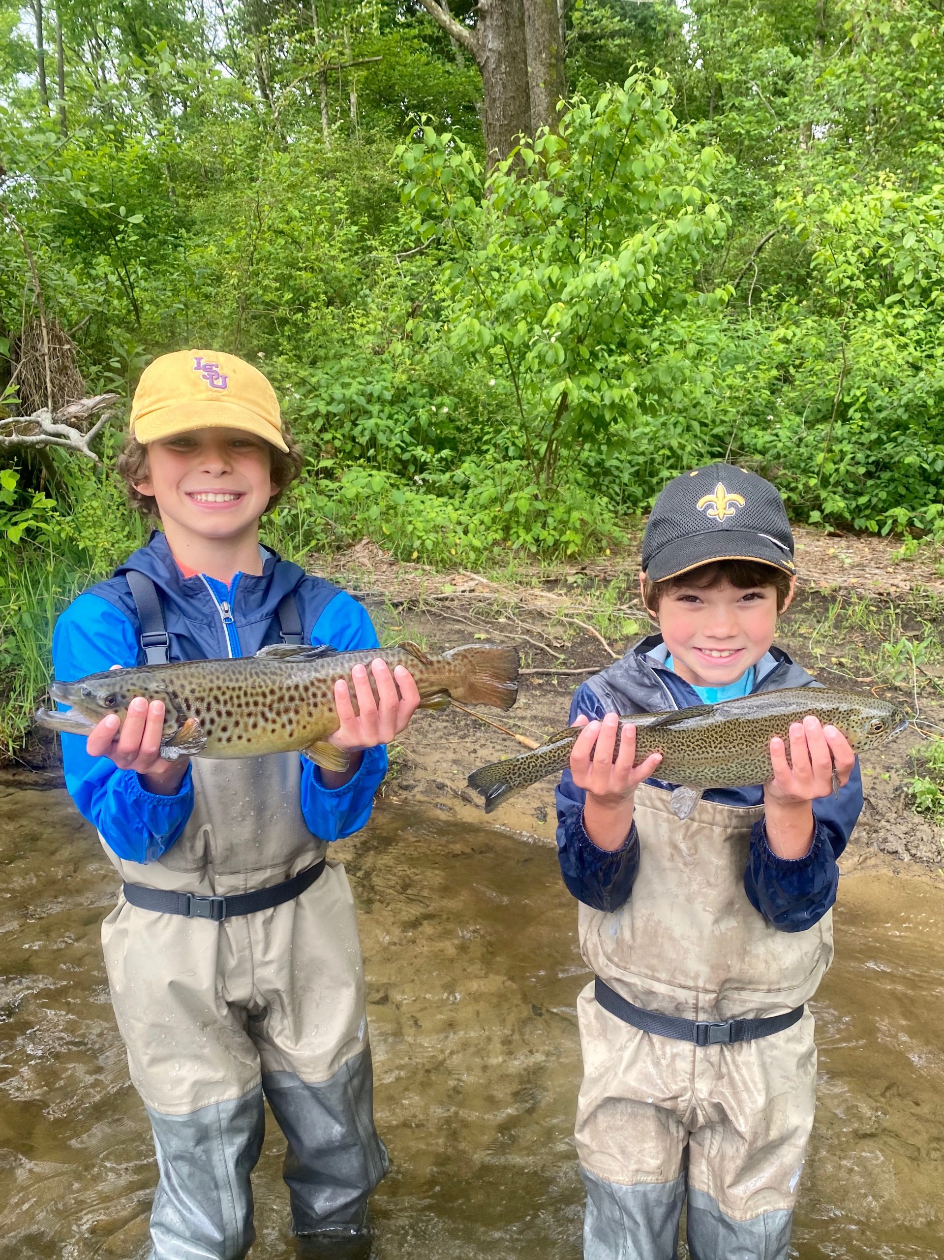 Bunny introduced her grandsons to fly fishing at Caesar’s Head. Her son Grayson’s boys, James and John-Henry, love to fish in the Davidson River.