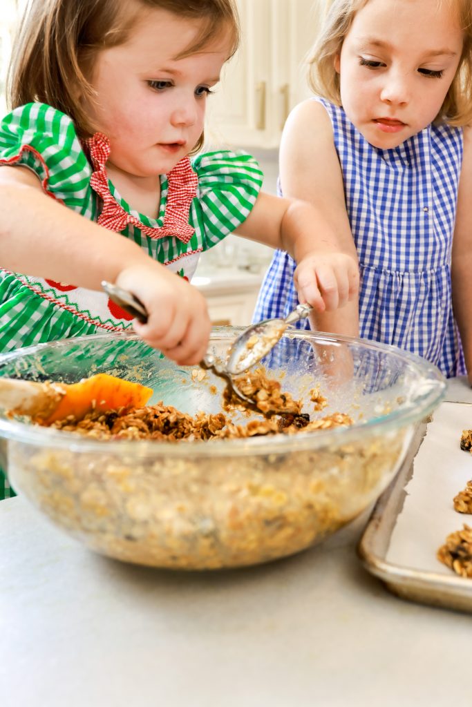 Know yourself. Maybe you have fun in the kitchen and can let go when doing a project with a child. The problems come when you are anxious and tense while you are teaching a child a new skill — then no one has fun. Let the children take turns mixing the cookie dough and scooping it onto the baking sheet.