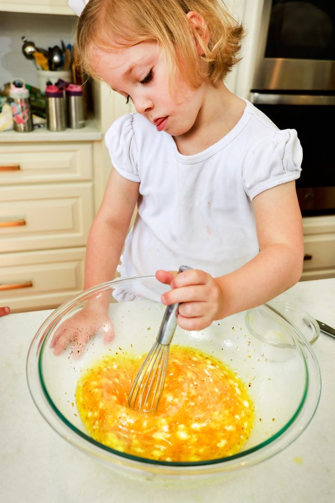 Let children make choices when they can; taste and smell along the way. By making changes, children learn how to experiment and see what they like. As your little chef becomes more proficient, let them pick a dish to try and make on their own for the family. It is going to get messy; breathe and plan for it. 