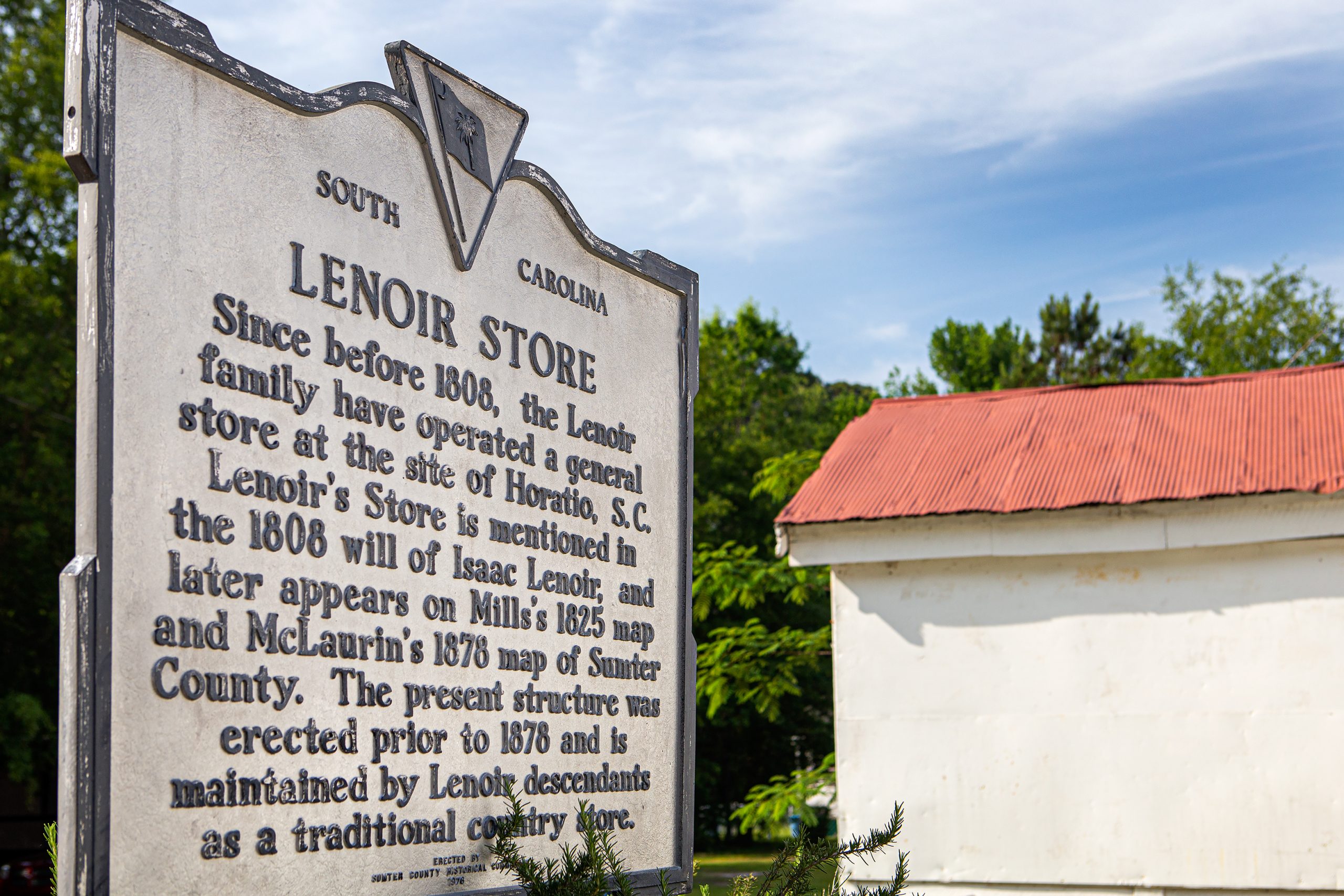 Listed on the National Register of Historic Places, the Lenoir family general store has remained in the family for centuries. Several records indicate the store, located in the high hills of Santee, has operated since 1765, which would make the store one of the oldest continuous businesses in the United States. The store shares space with the Horatio post office, and the reduction of postal service locations in the United States threatens the existence of the store. Renovations are currently being done to the store in order to increase its viability to the local community. Popular items fill the shelves, along with memorabilia from the store’s past. 