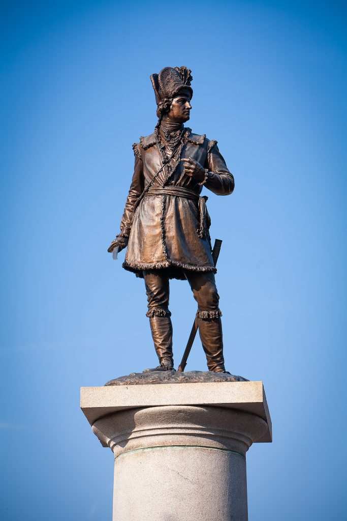 Daniel Morgan Monument in Spartanburg’s Morgan Square commemorates the centennial of the Battle of Cowpens, led by Gen. Daniel Morgan. The battle turned the tide in the American reconquest of South Carolina from the British.