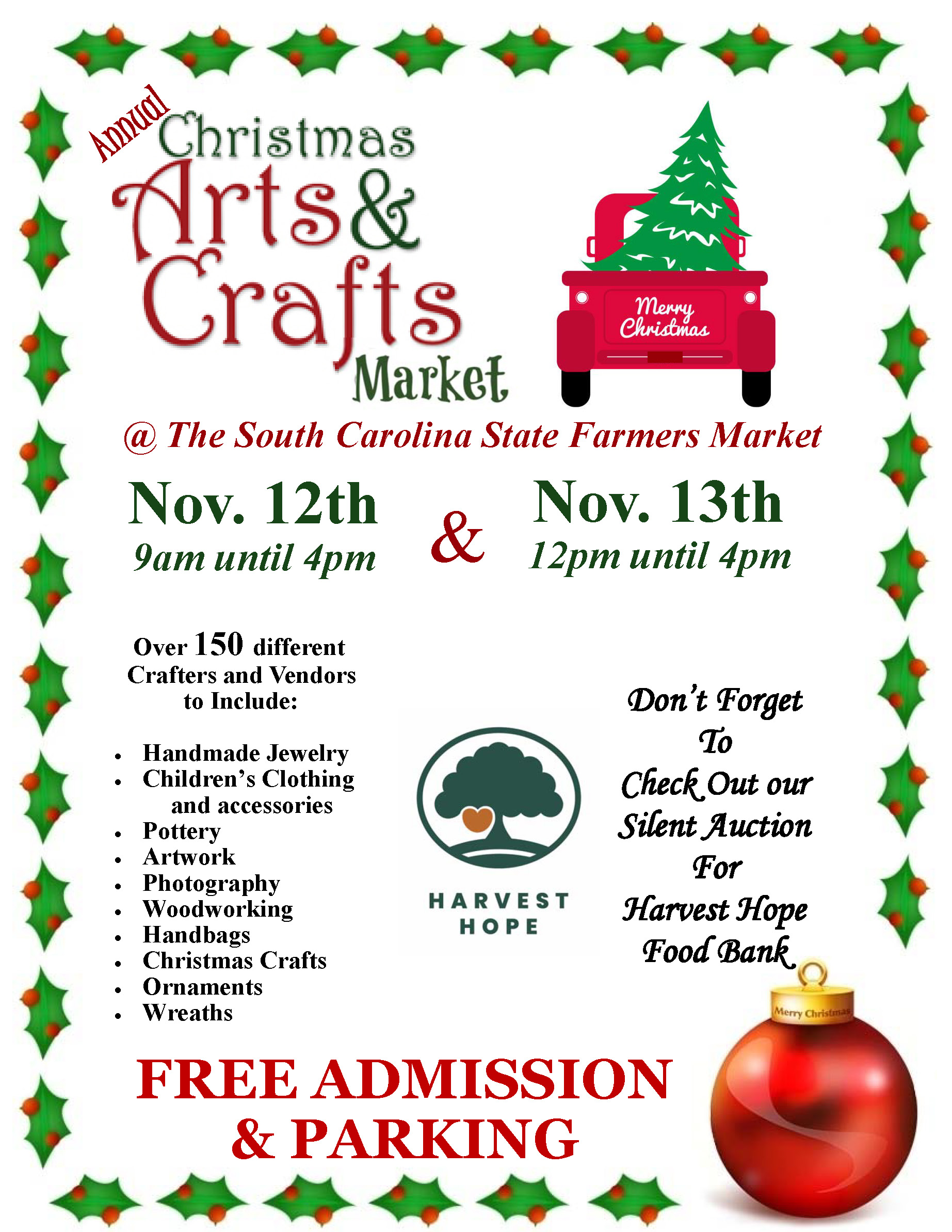 2022 Christmas Craft Show & Holiday Market @ The SC State Farmers Market - Columbia Metropolitan Magazine