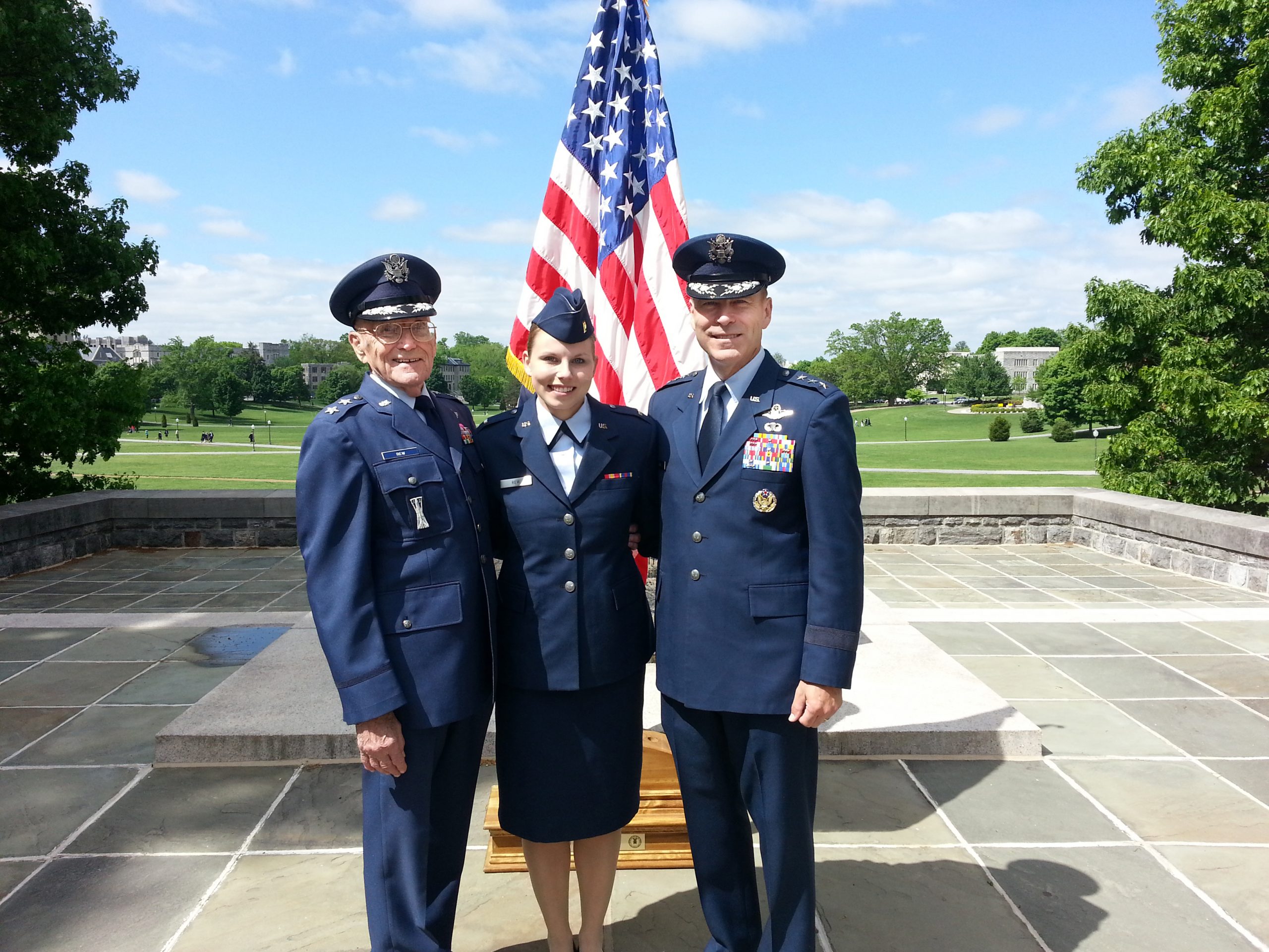 Maj. Gen. (retired) Rew after commissioning his granddaughter, Second Lt. Kathryn Rew, in the U.S. Air Force in 2014 at Virginia Tech University. She is the daughter of Lt. Gen. (retired) Bill Rew.