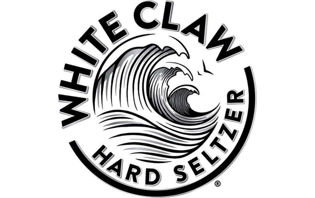 The  White Claw Hard Seltzer logo depicts three cresting waves, a “white claw” in surfing dialect. The beverage inside hopes to evoke the refreshing spray of a crashing wave. 