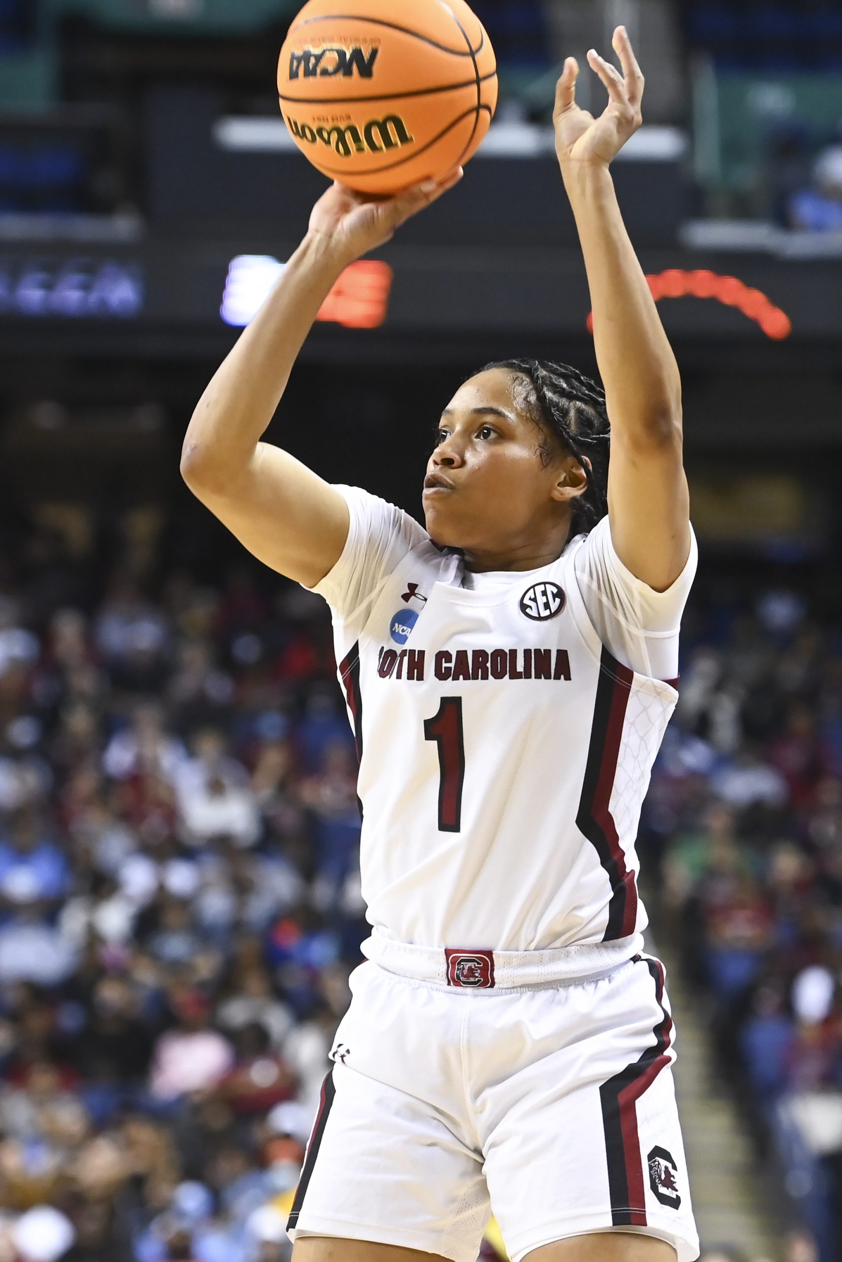 Gamecock Zia Cooke is considered one of the top college basketball players in potential earnings and has more than 220,000 followers on Instagram. Bloomberg values her promotional costs on Instagram at $8,000 each. She is represented by Erin Kane with Excel Sports Management. Photography courtesy of South Carolina Athletics