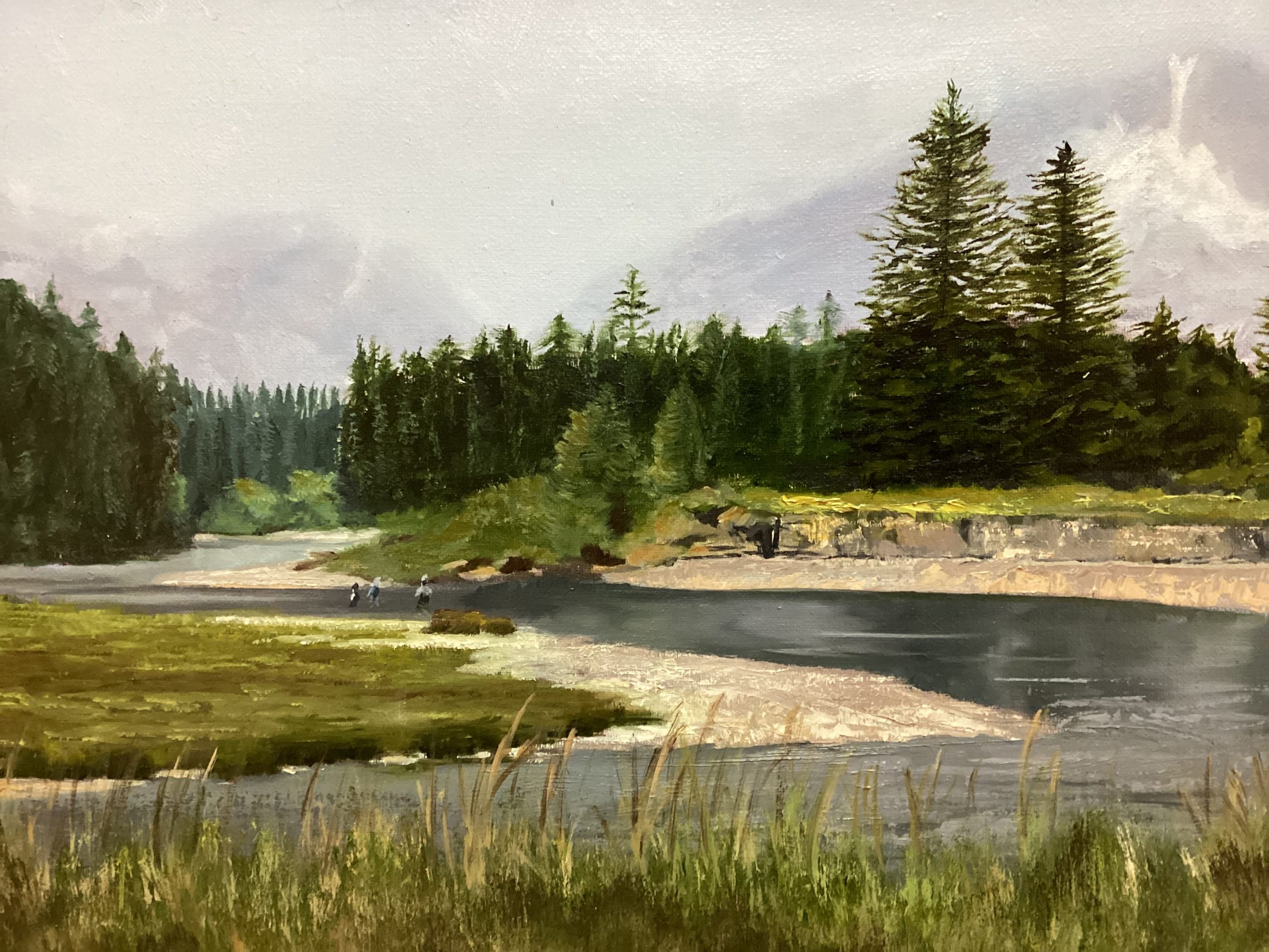Buffalo Fork of the Snake River, Jackson Hole, Wyoming. Oil on canvas by Lisa Rice. 
