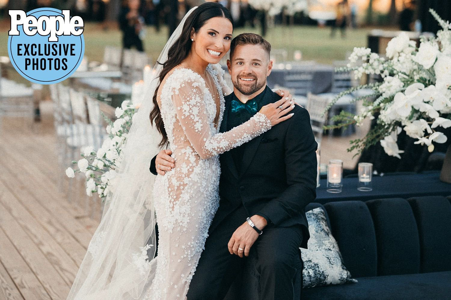 NASCAR Driver Ricky Stenhouse, Jr., wearing the bestselling Rice bow tie at his wedding to Madyson Goodfleisch. Photography courtesy of Brackish