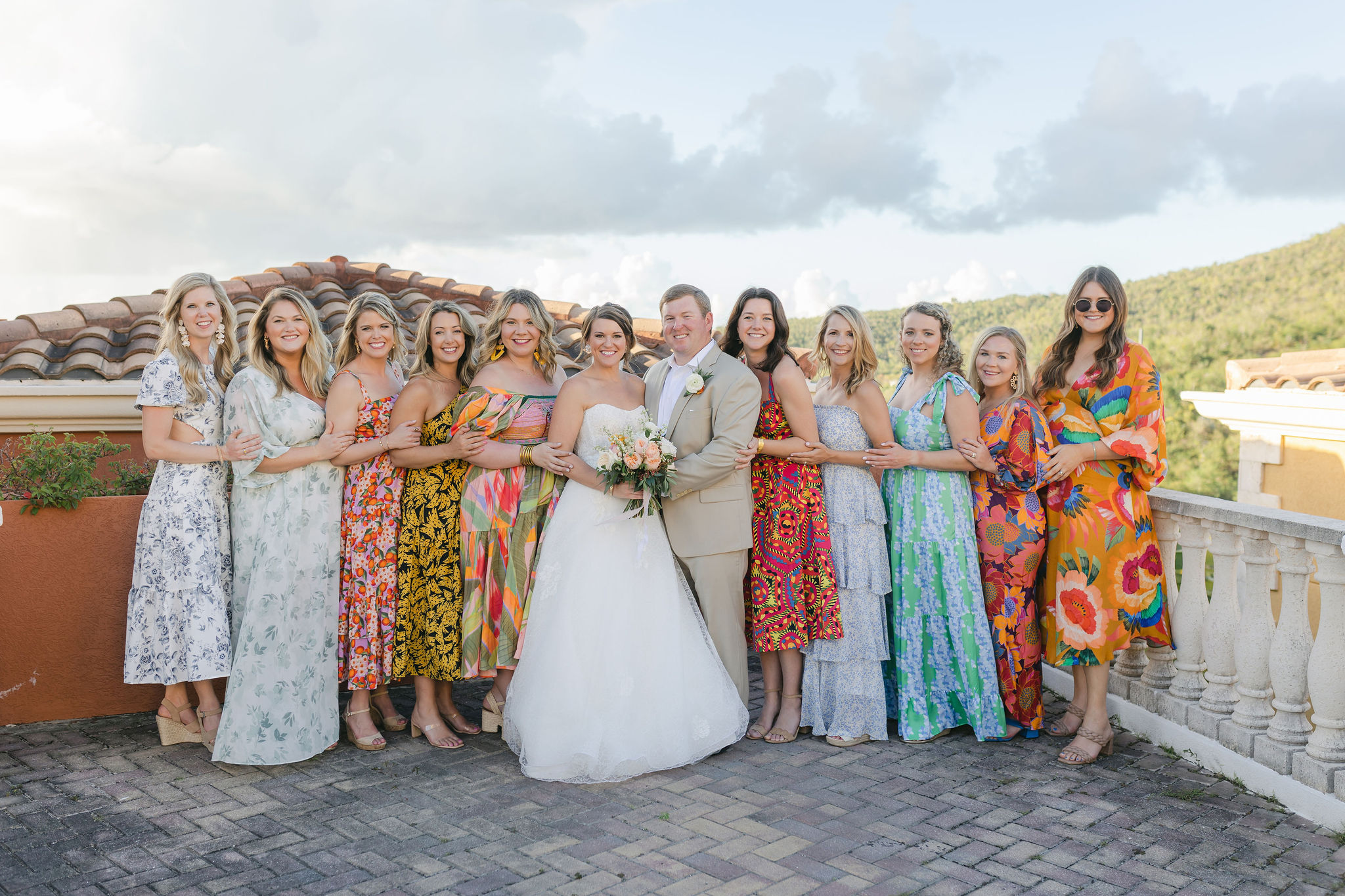 Fourteen months after Charles Vernon asked Sara Brown to marry him, the couple said their vows on a sun-splashed terrace at The Hills, St. John, overlooking the cobalt-blue Caribbean Sea. Although the setting was far from home, they were surrounded by 75 friends and family members.