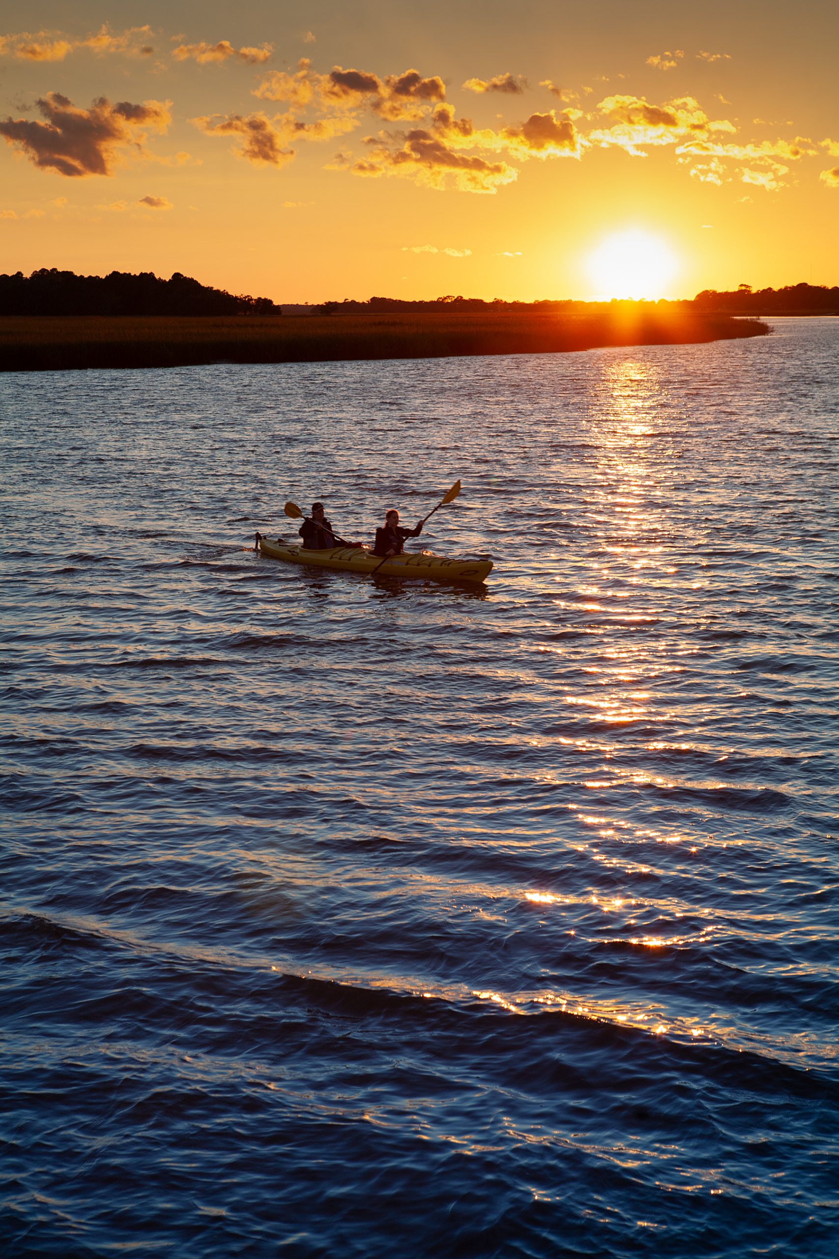 Water is a prominent feature of Folly Beach. Twisting creeks in the marsh, the Folly River, and the Atlantic provide ample opportunities for kayakers to explore and appreciate the beauty of this island. 

