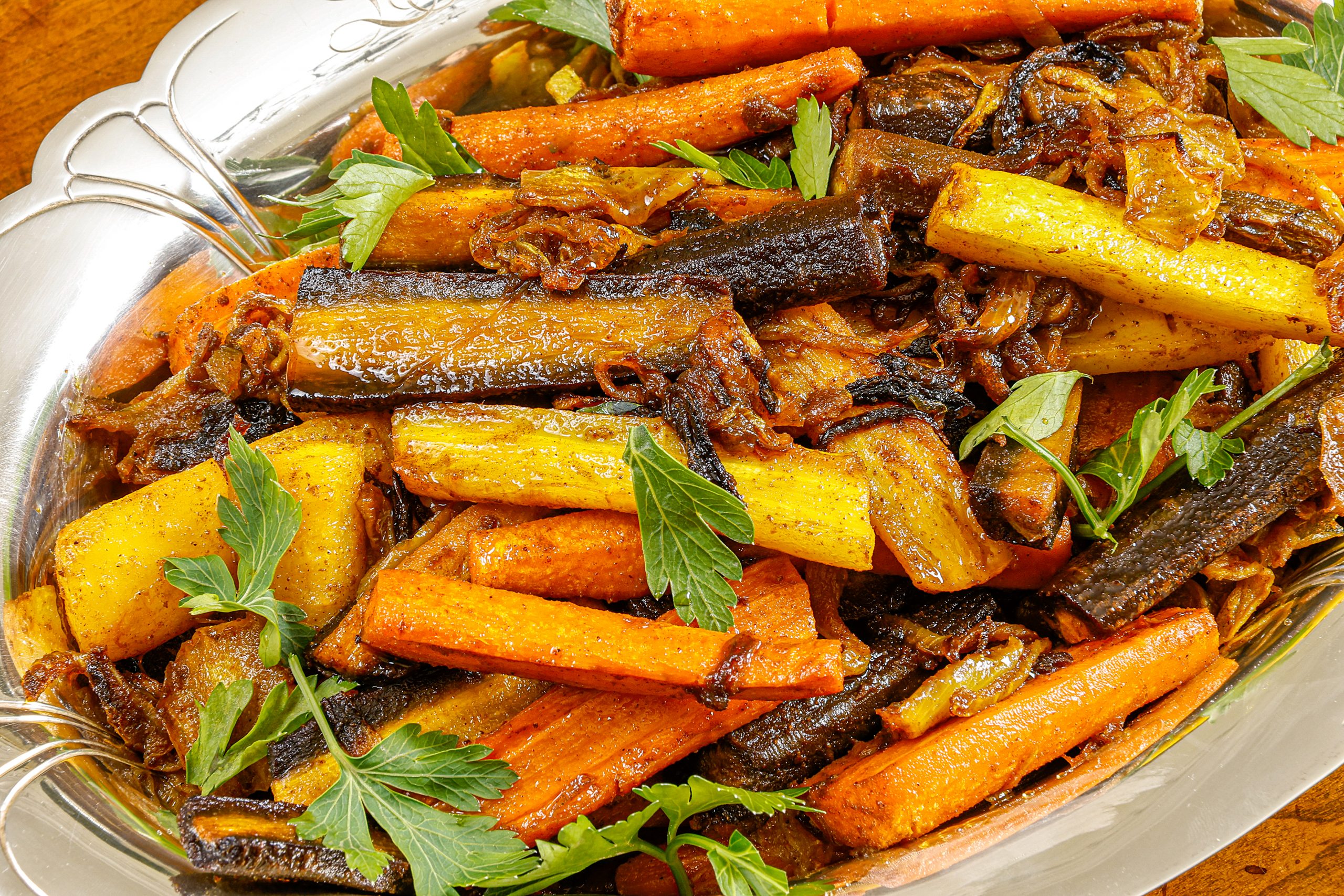 Spice Roasted Carrots may be roasted several hours ahead and served at room temperature.