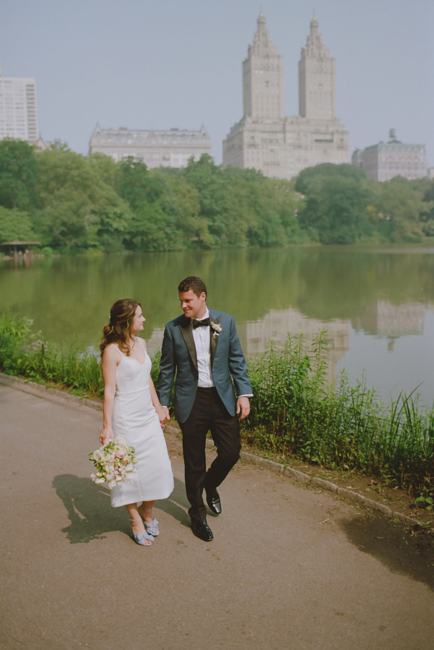James Bristow and Jacqueline Reilly, of Chicago, were married in a private ceremony at Shakespeare Garden, Central Park, New York City. Afterward, the couple hosted family and close friends for lunch at a French brasserie. Katie Osgood Photography 
